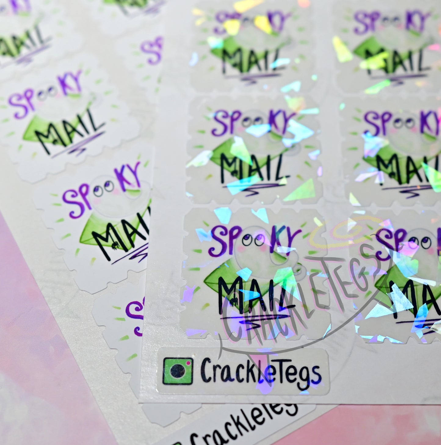 Spooky Mail Stickers, Sheet of 15.