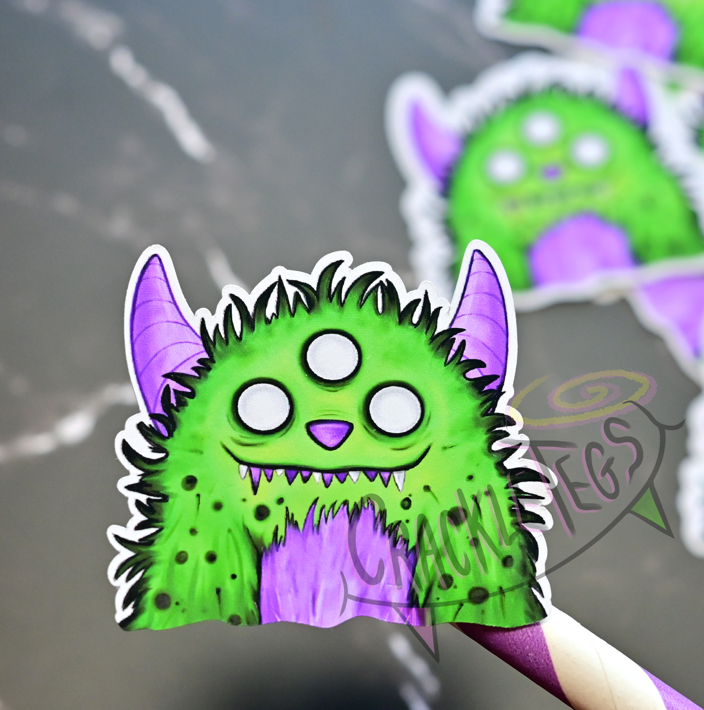 Spooky Ed, CrackleTegs Family Sticker Pack. 6 Originally Hand-drawn & Handmade Stickers.