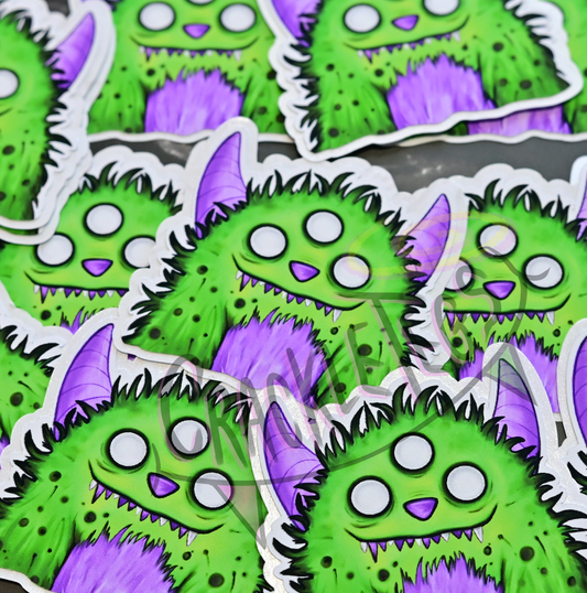 Spooky Ed, CrackleTegs Family Sticker Pack. 6 Originally Hand-drawn & Handmade Stickers.