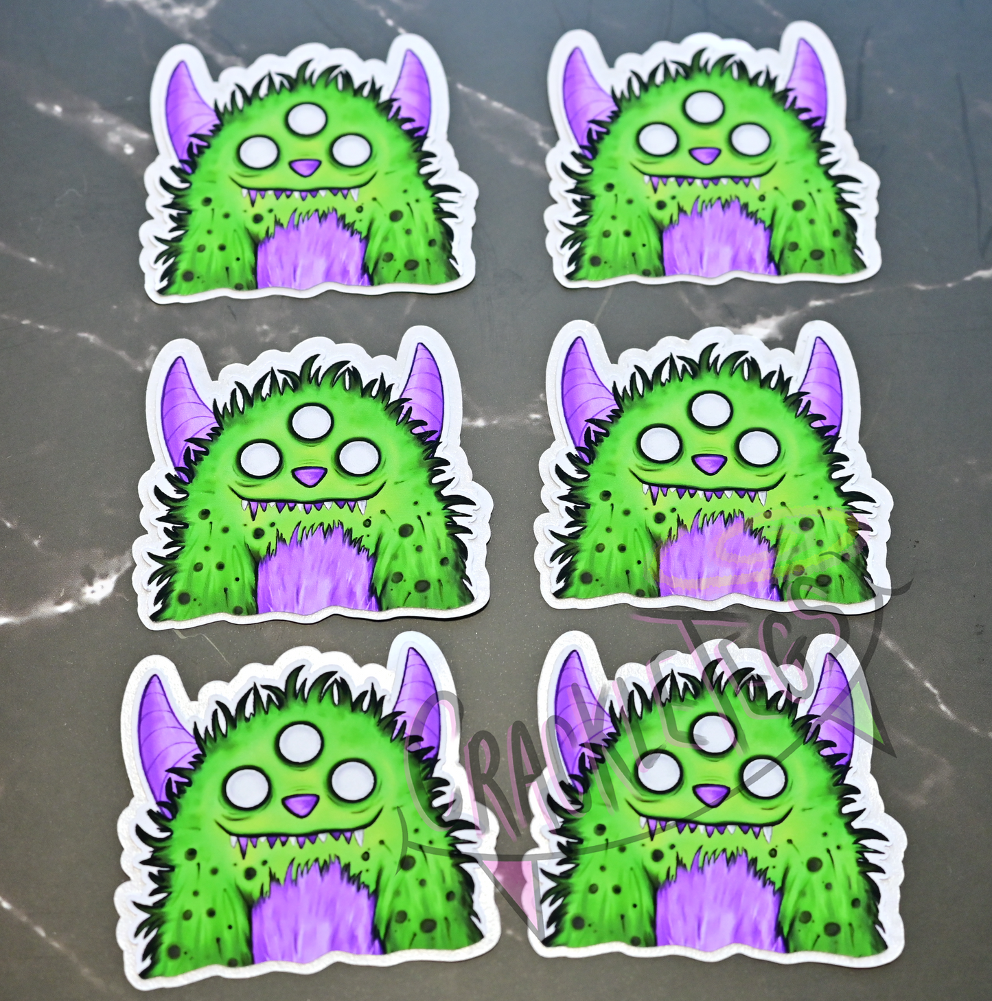 Spooky Ed, CrackleTegs Family Sticker Pack. 6 Originally Hand-drawn & Handmade Stickers.