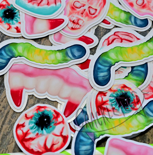 Halloween Gummy Candies Sticker Pack. 10 Hand-drawn & Handmade Stickers.