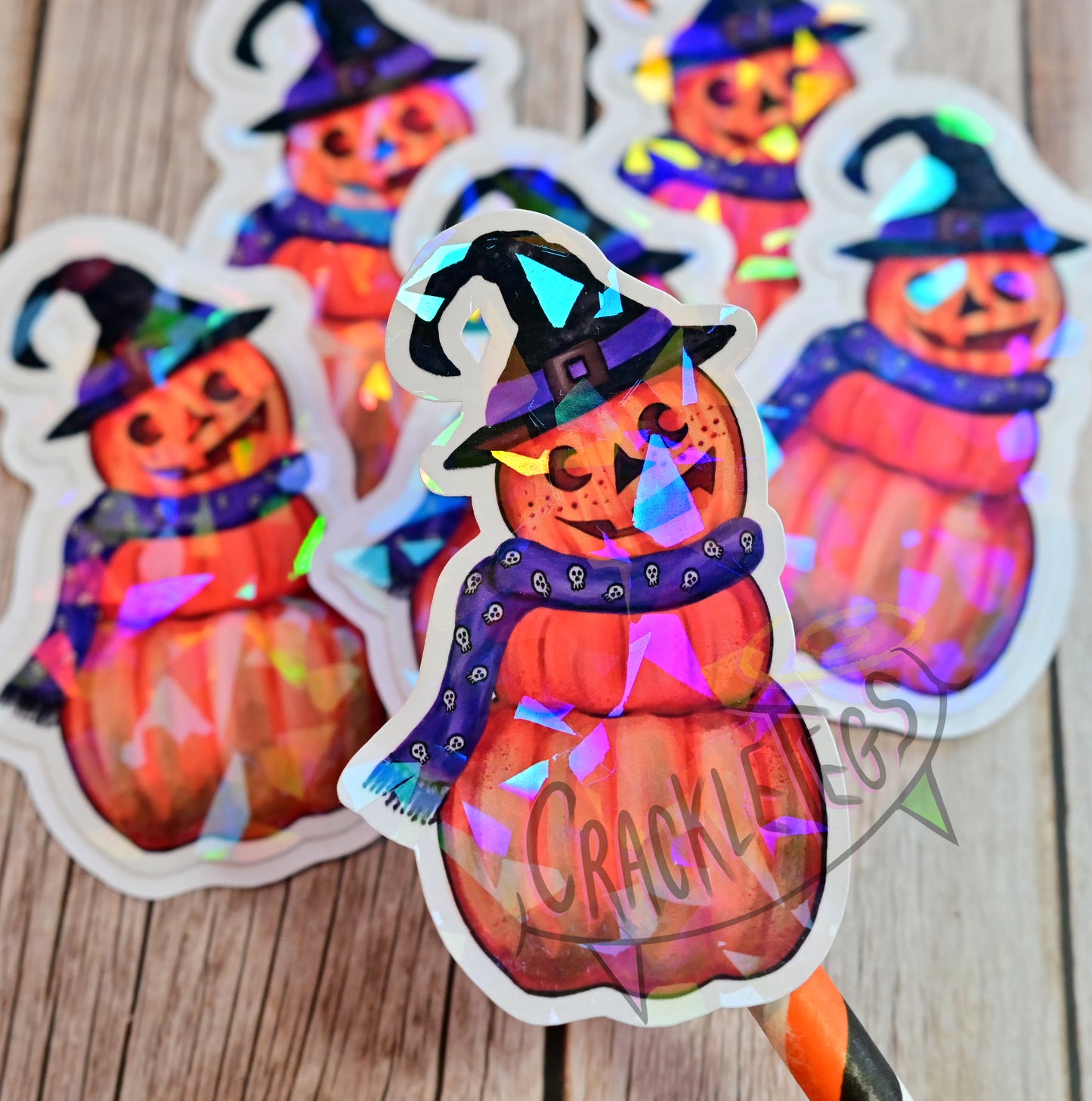 Pumpkin Poe Halloween Stickers, Pack of 6.