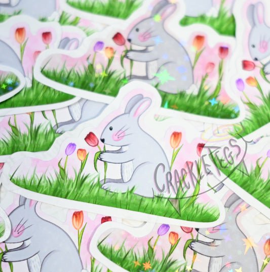 Spring Bunny Stickers, Pack of 6.