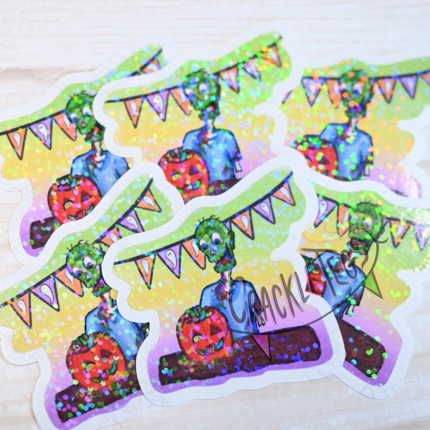 Zombie Samuel's Halloween Stickers, Pack of 6.