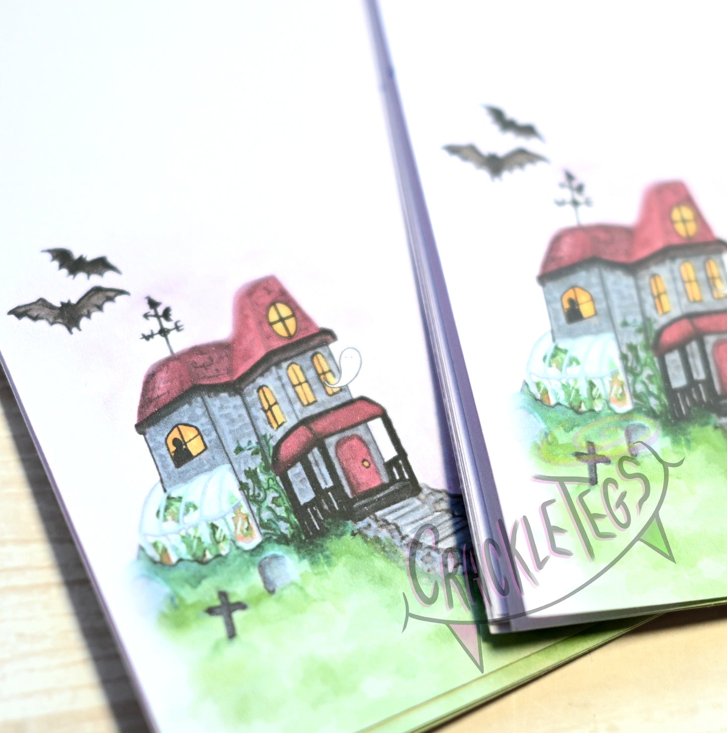 Haunted Mansion Writing Paper. 5 or 10 Sheets, Plain or Lined.