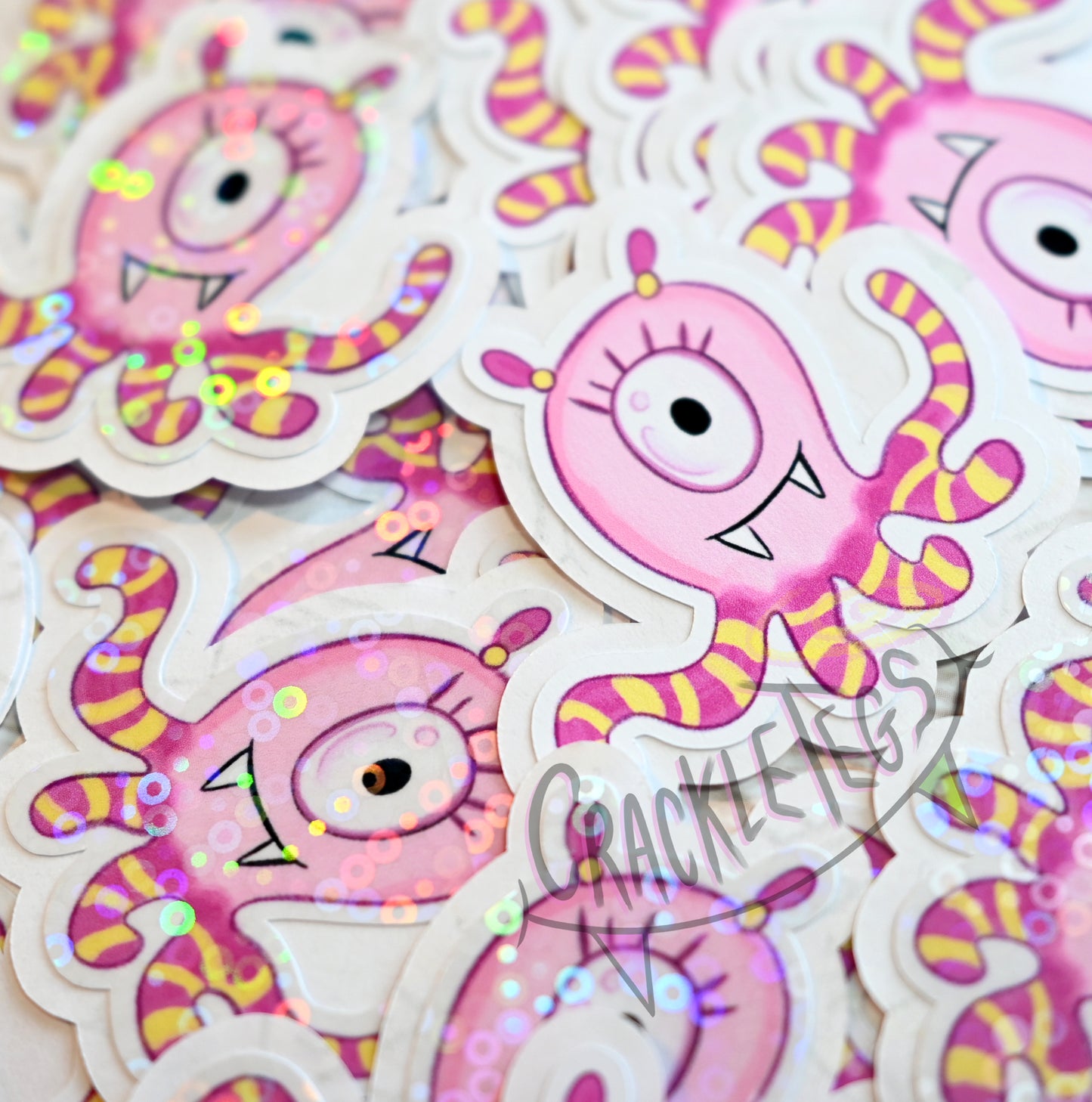 Alien Suzie Flake Sticker Pack, 6 Hand-drawn & Handmade Stickers.