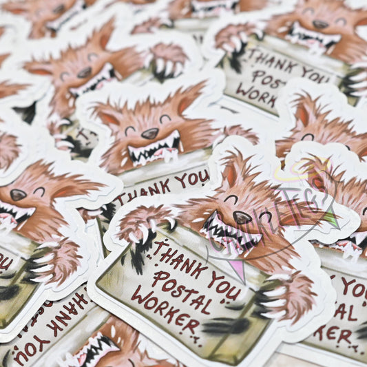 Dominic the Carewolf, Thank You Postal Worker Stickers. Pack. 8.