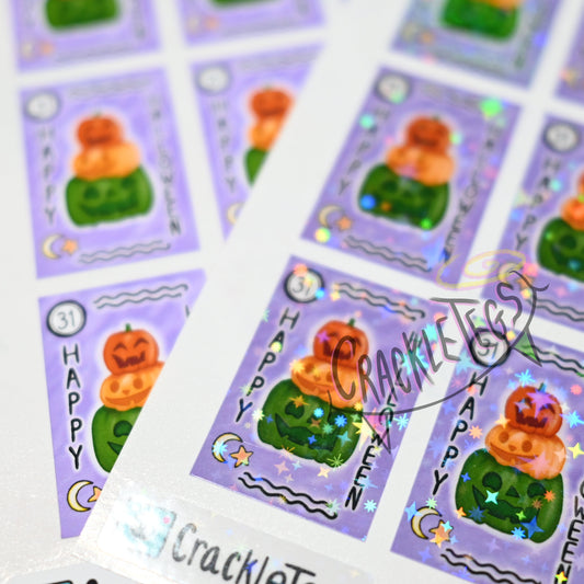 Happy Halloween Tarot Card Stickers, Sheet of 16.