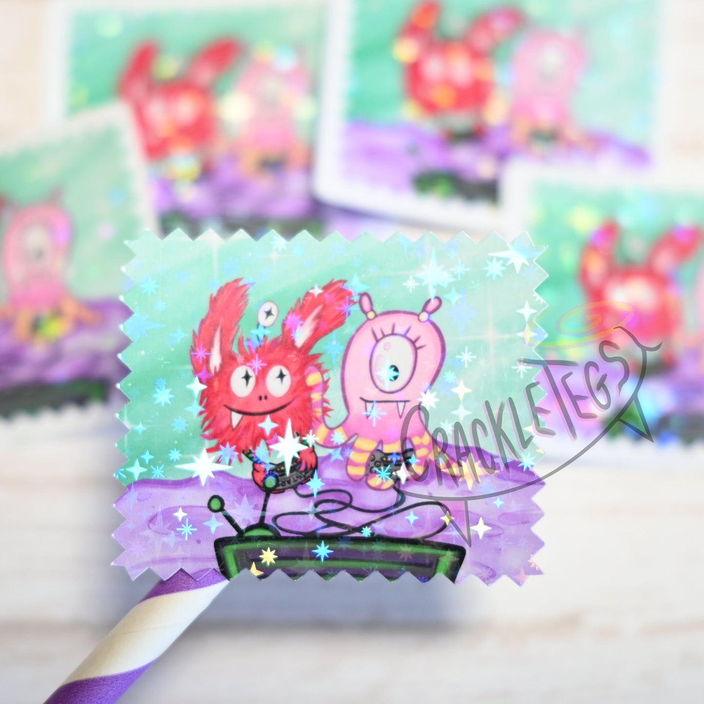 Gaming Geeks Fizz & Suzie Stickers, Pack of 6.