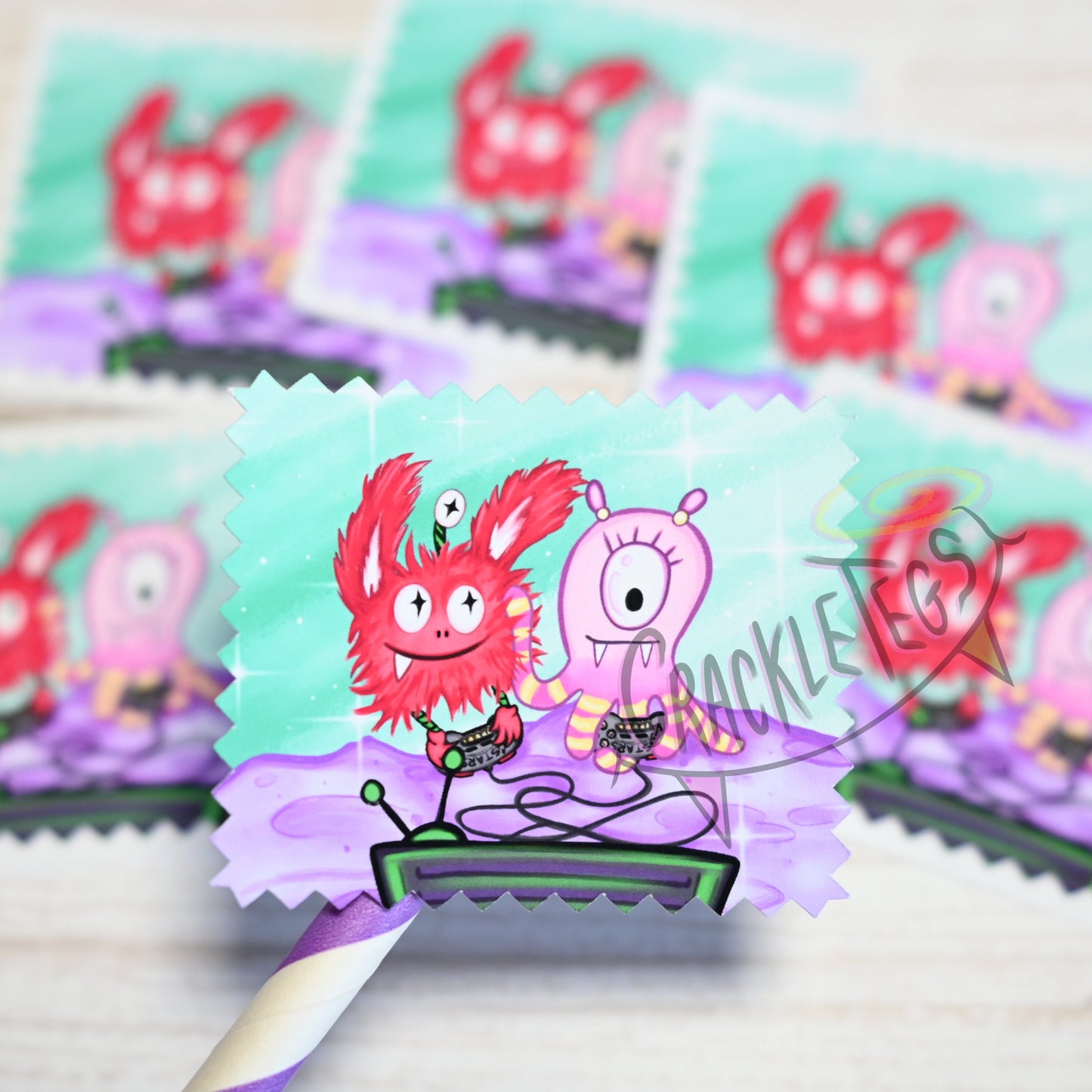 Gaming Geeks Fizz & Suzie Stickers, Pack of 6.