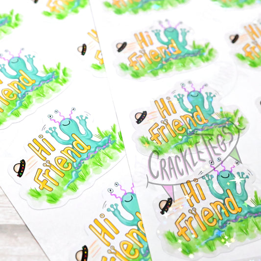 Enkins the Friendly Alien Stickers, Sheet of 8.