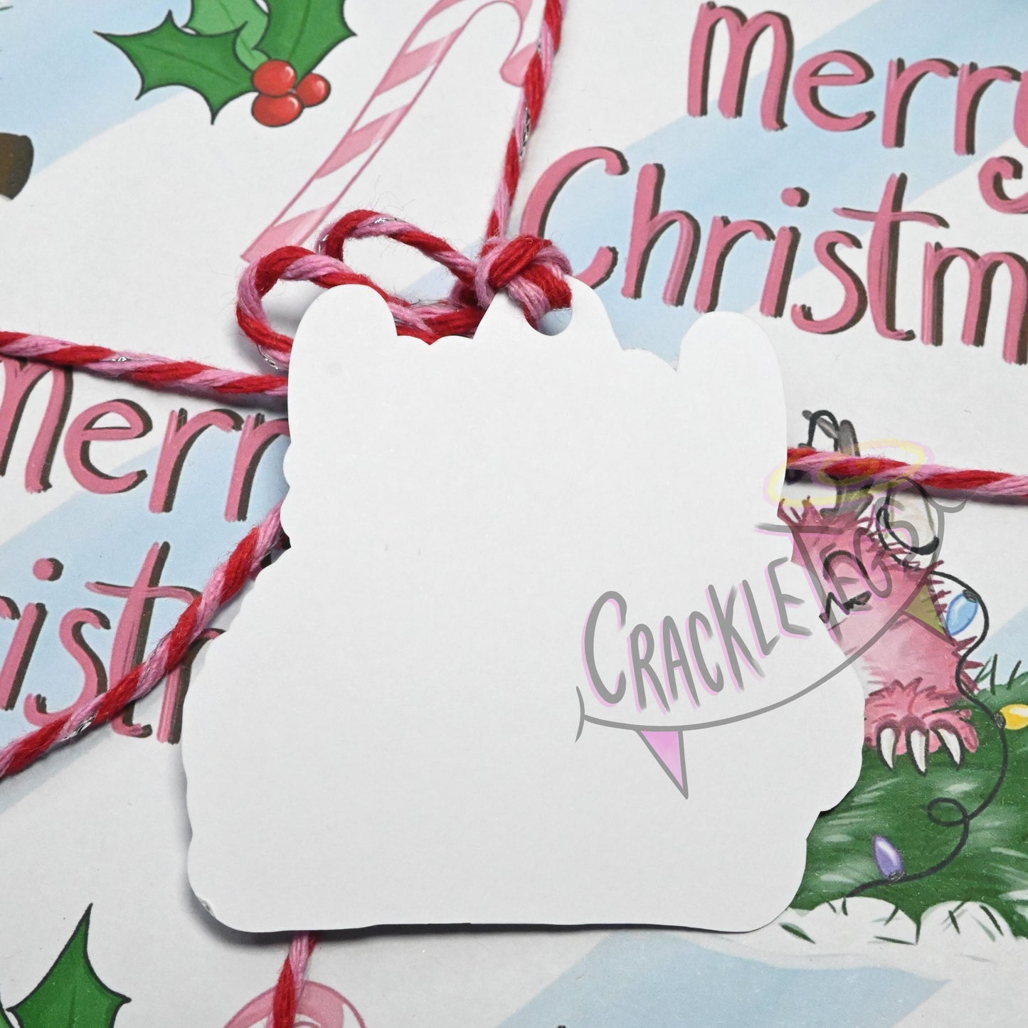 Recycled Pastel Yeti Christmas Gift Wrap. Set of 2 Sheets & 2 Tags.