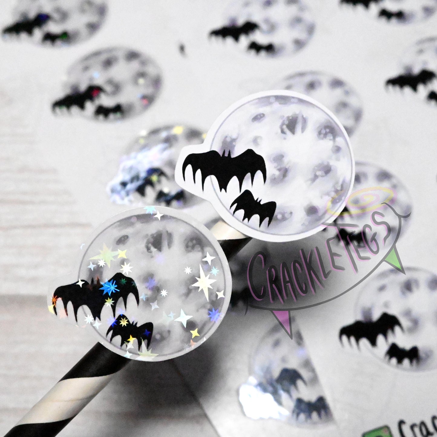 Spooky Moon Stickers, Sheet of 15.