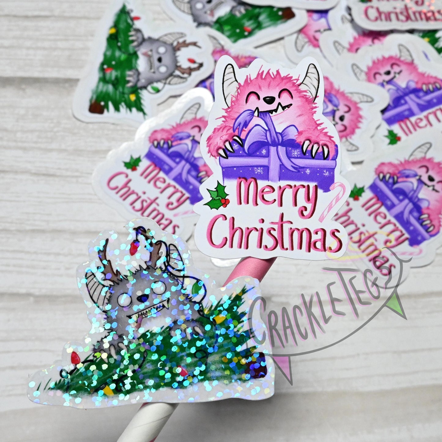 A Yeti Merry Christmas Stickers, Pack of 8.