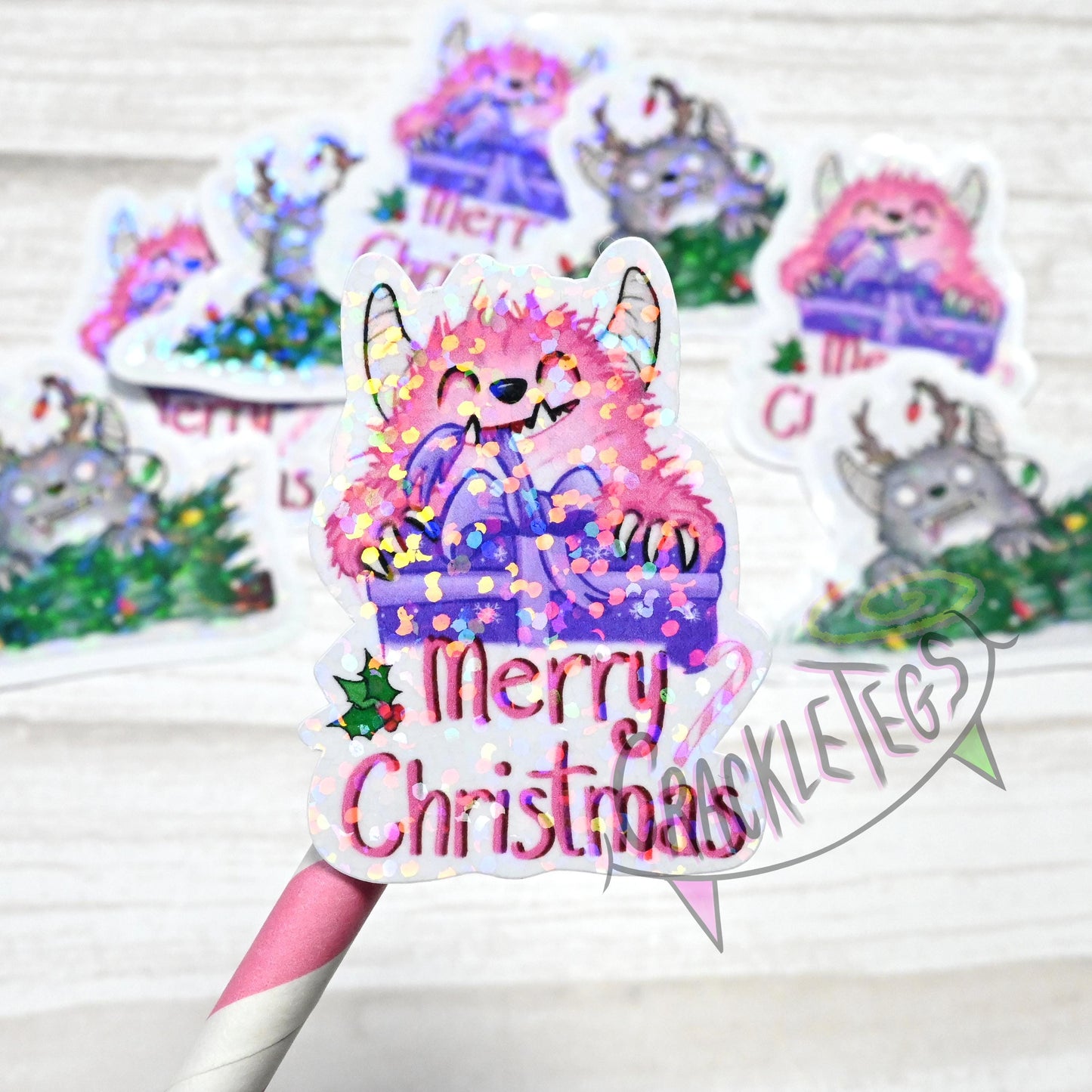 A Yeti Merry Christmas Stickers, Pack of 8.