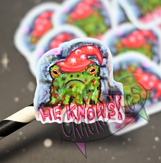 Magical Toad Knows All! Pack of 8 stickers, Originally Hand-Painted.