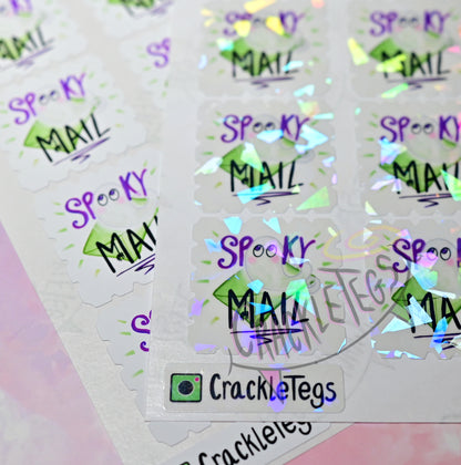 Spooky Mail Stickers, Sheet of 15.