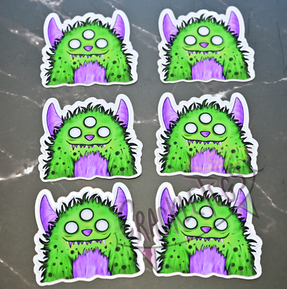 Spooky Ed, CrackleTegs Family Sticker Pack. 6 Originally Hand-drawn & Handmade Stickers.