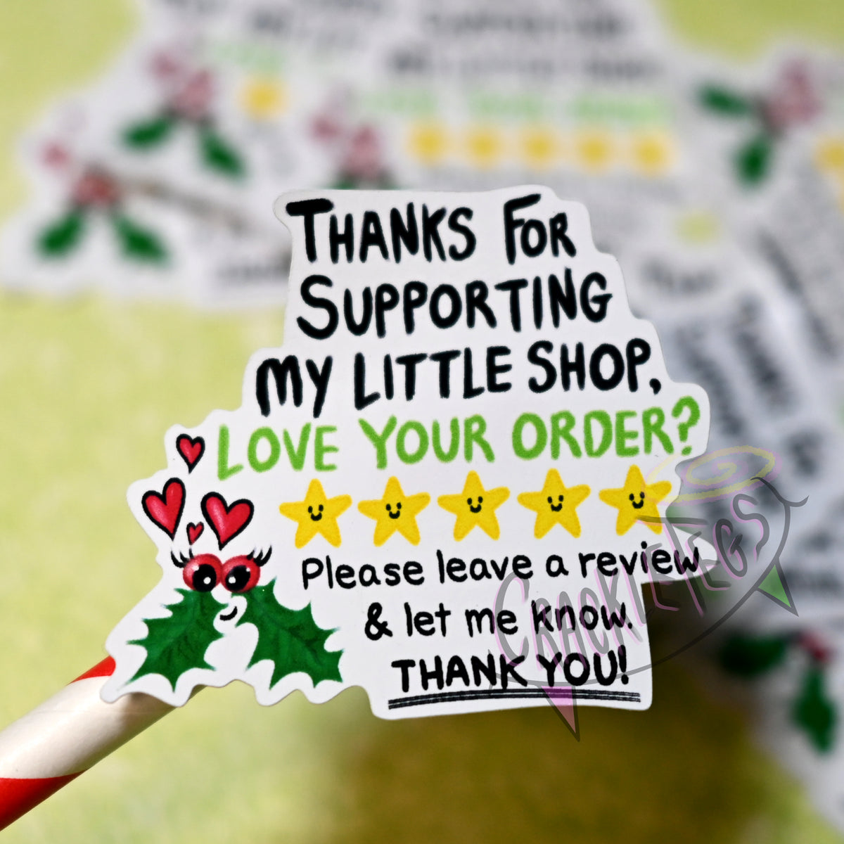 Christmas Holly Please Leave a Review, Shop Stickers. Pack of 10.