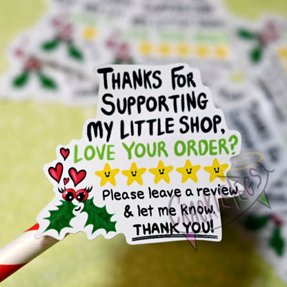 Christmas Holly Please Leave a Review, Shop Stickers. Pack of 10.