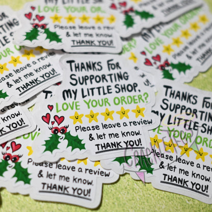 Christmas Holly Please Leave a Review, Shop Stickers. Pack of 10.