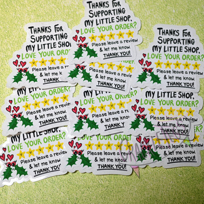 Christmas Holly Please Leave a Review, Shop Stickers. Pack of 10.
