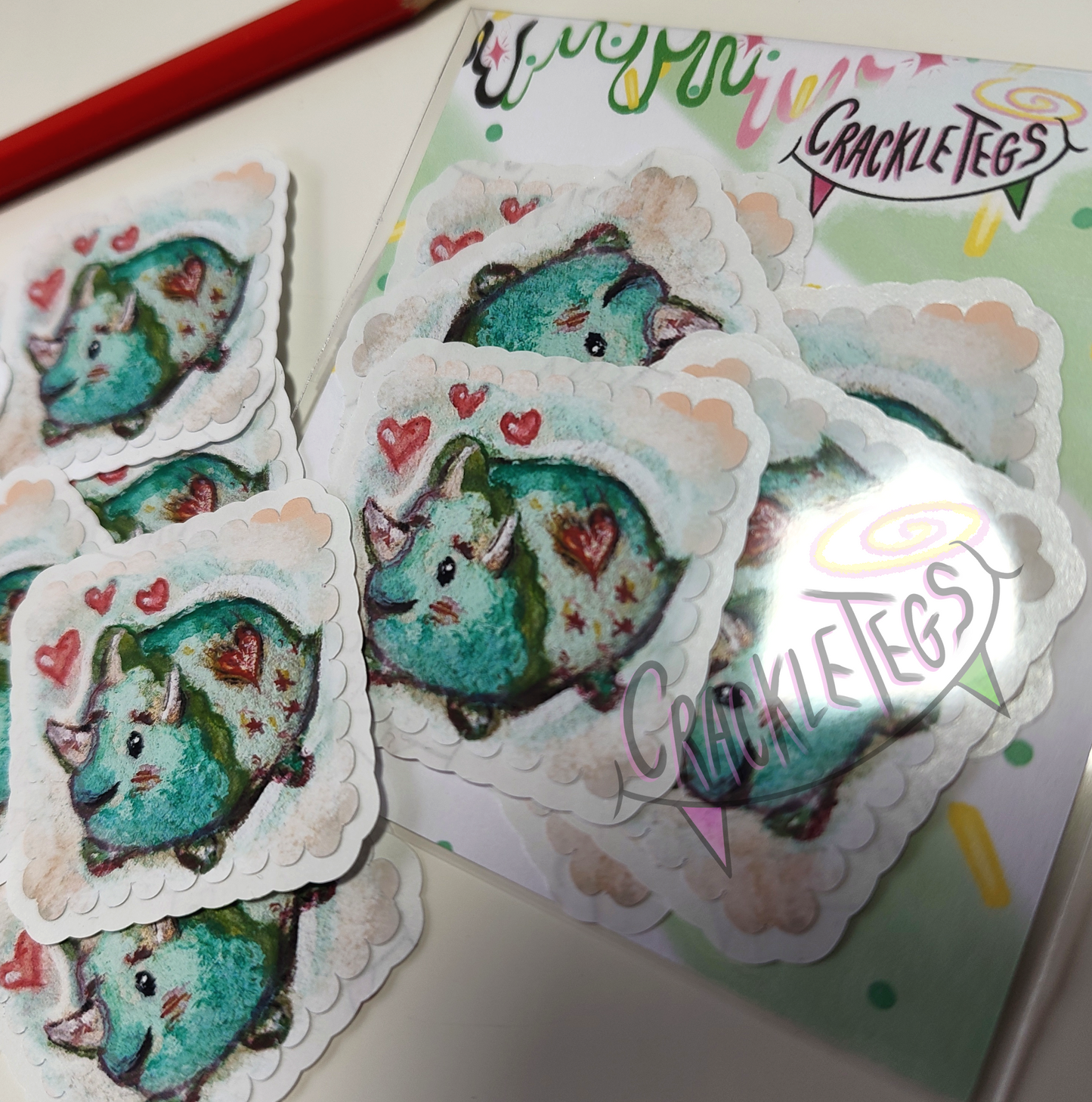 Nibs Dino Stickers, Pack of 6.