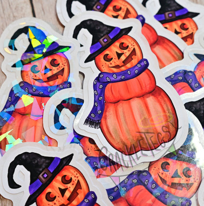 Pumpkin Poe Halloween Stickers, Pack of 6.