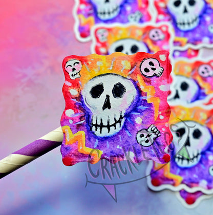 Snazzy Skeletons Sticker Pack. 6 Originally Hand-painted & Handmade Stickers.