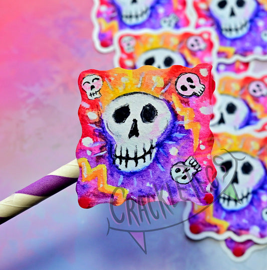 Snazzy Skeletons Sticker Pack. 6 Originally Hand-painted & Handmade Stickers.