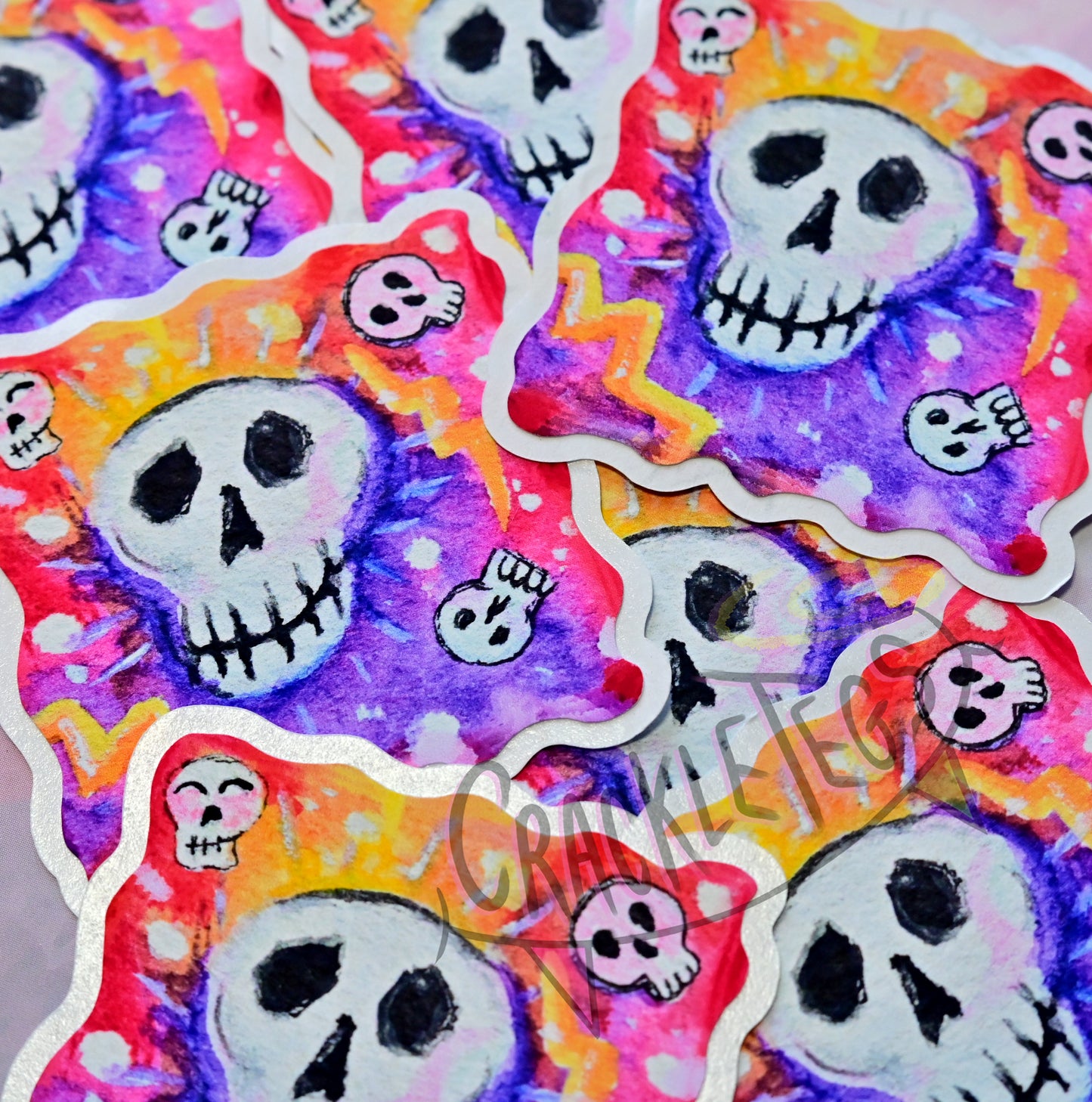 Snazzy Skeletons Sticker Pack. 6 Originally Hand-painted & Handmade Stickers.