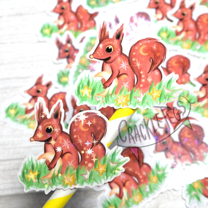 Apollo the Starlight Squirrel Stickers, Pack of 8.