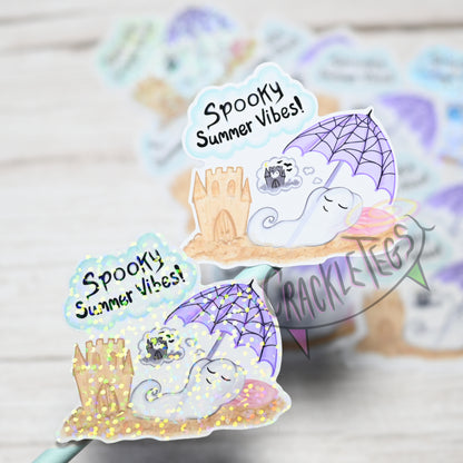 Spooky Summer Ghost Dreams Sticker Pack, 6 Hand-drawn & Handmade Stickers.