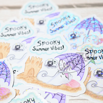 Spooky Summer Ghost Dreams Sticker Pack, 6 Hand-drawn & Handmade Stickers.