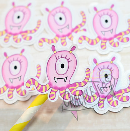 Alien Suzie Flake Sticker Pack, 6 Hand-drawn & Handmade Stickers.