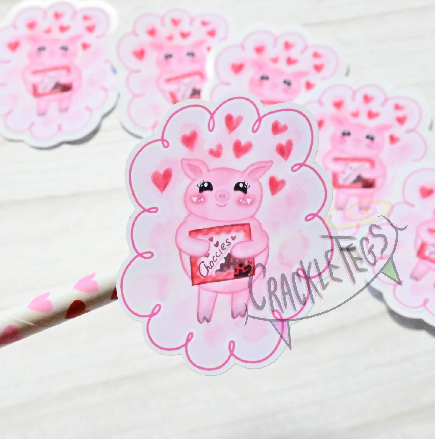 Mrs Piggy Love Stickers, Pack of 6.