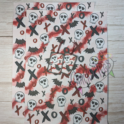 Recycled Skelly Love Gift Wrap. Set of 2 Sheets & 2 Tags.