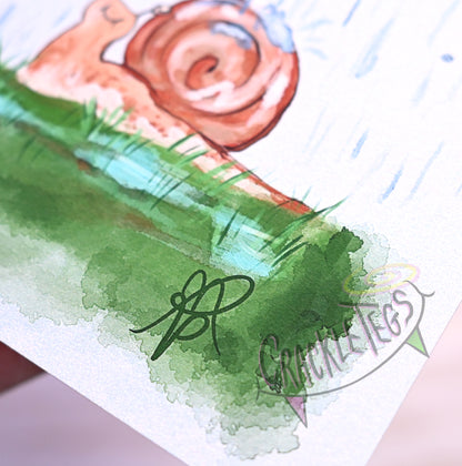 Garden Snails in Love Print. 13 x 18 cm