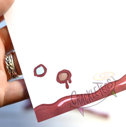 Vampire Writing Paper, With Bite Holes! 5 or 10 Sheets, Plain or Lined.