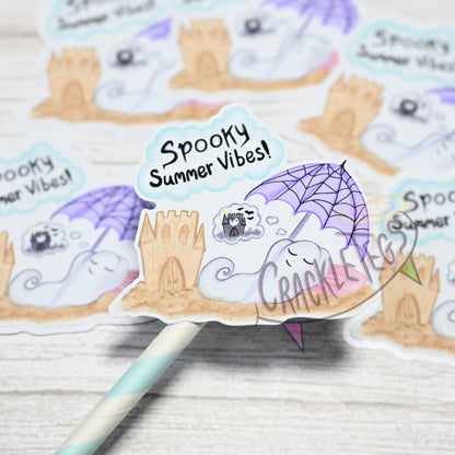 Spooky Summer Ghost Dreams Sticker Pack, 6 Hand-drawn & Handmade Stickers.