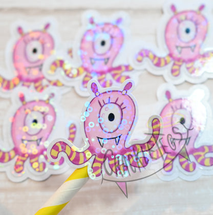 Alien Suzie Flake Sticker Pack, 6 Hand-drawn & Handmade Stickers.