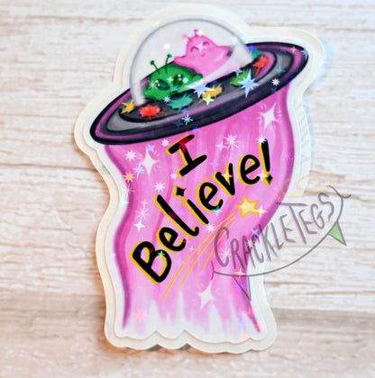 Vinyl Holographic Stickers, You Choose! 1 Original CrackleTegs Character.