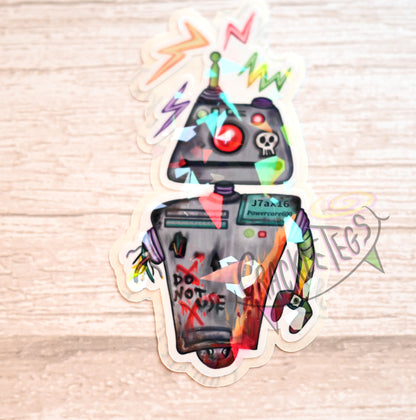 Vinyl Holographic Stickers, You Choose! 1 Original CrackleTegs Character.