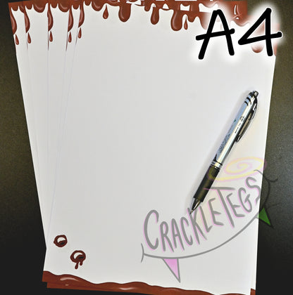 NEW! A4 Vampire Writing Paper, With Bite Holes! 5 or 10 Sheets, Plain or Lined.