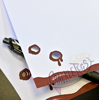 NEW! A4 Vampire Writing Paper, With Bite Holes! 5 or 10 Sheets, Plain or Lined.