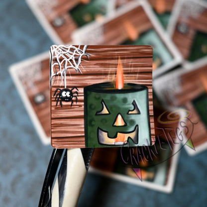 Spooky Candle, Wax Melt Burner Stickers, Pack of 6