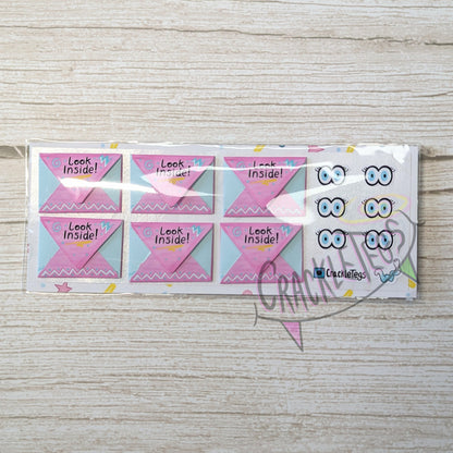 Retro Look Inside Mini Adhesive Envelopes. Perfect for discount shop codes, Secret P.S notes or scrapbooks!