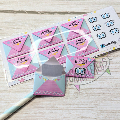 Retro Look Inside Mini Adhesive Envelopes. Perfect for discount shop codes, Secret P.S notes or scrapbooks!