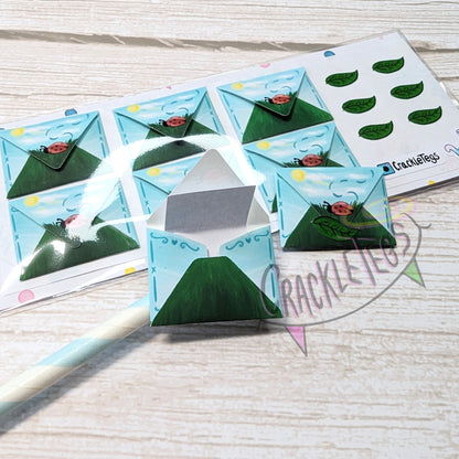Ladybug Mini Adhesive Envelopes. Secret P.S note perfect for pen pals or scrapbooks!