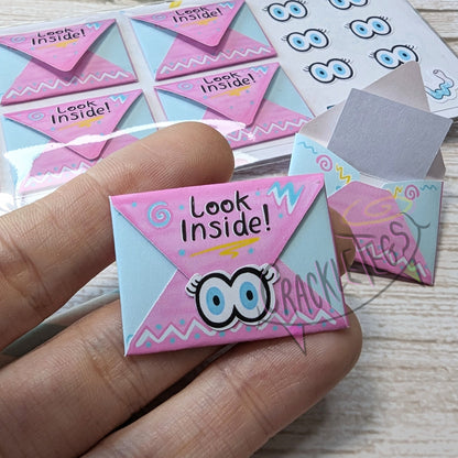 Retro Look Inside Mini Adhesive Envelopes. Perfect for discount shop codes, Secret P.S notes or scrapbooks!